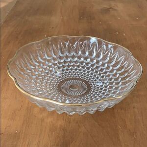 Antique Crystal dish with gold trim